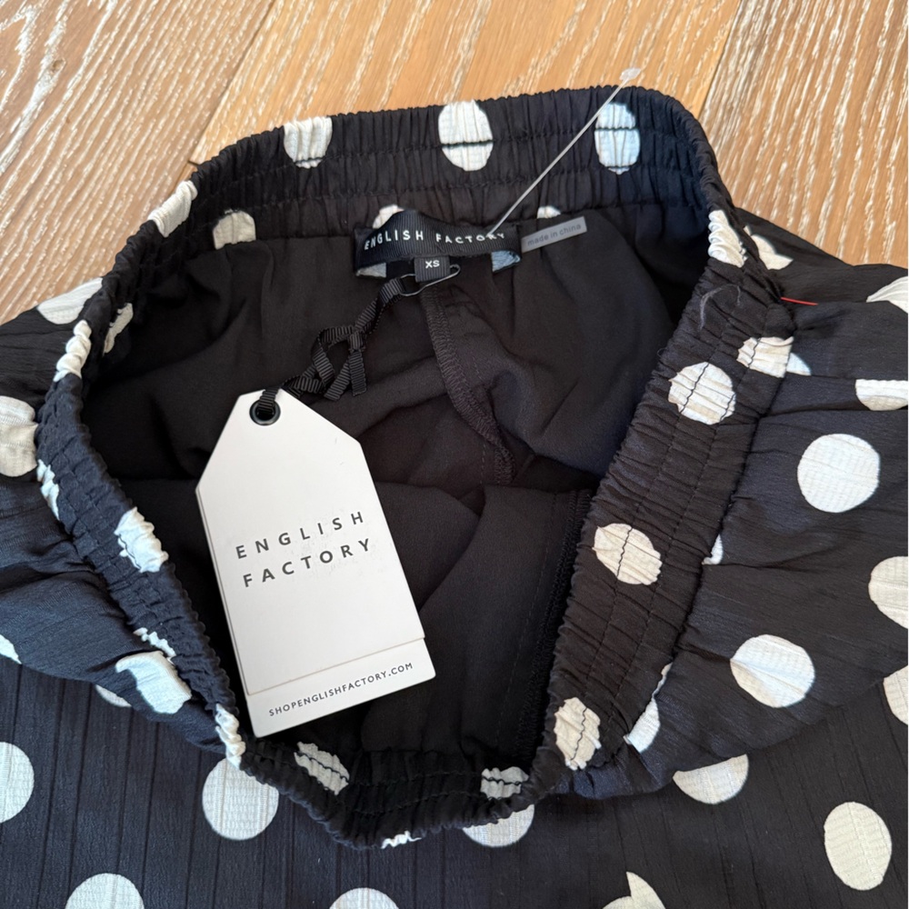 English Factory Textured black and white polka Dots Shorts NWT xs - Picture 3 of 5